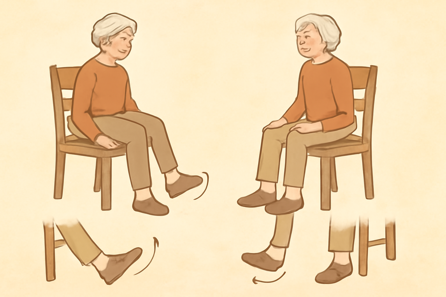 Ejercicios suaves de pies para personas mayores con juanetes