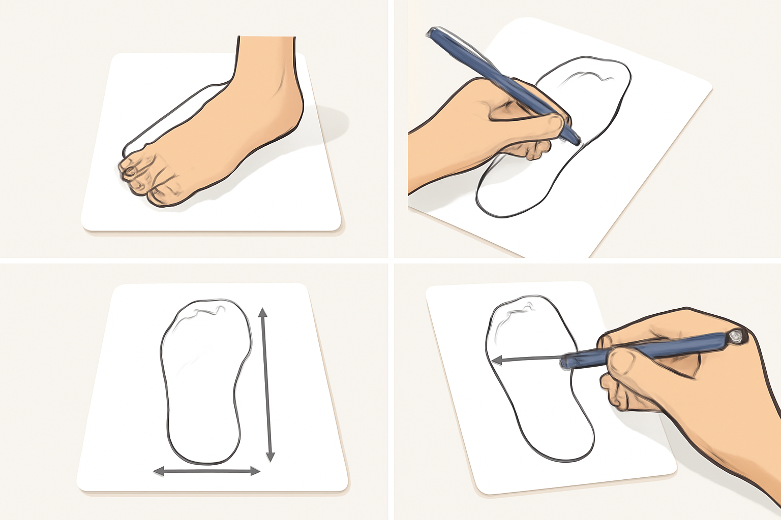 Método casero para medir el largo y ancho del pie paso a paso