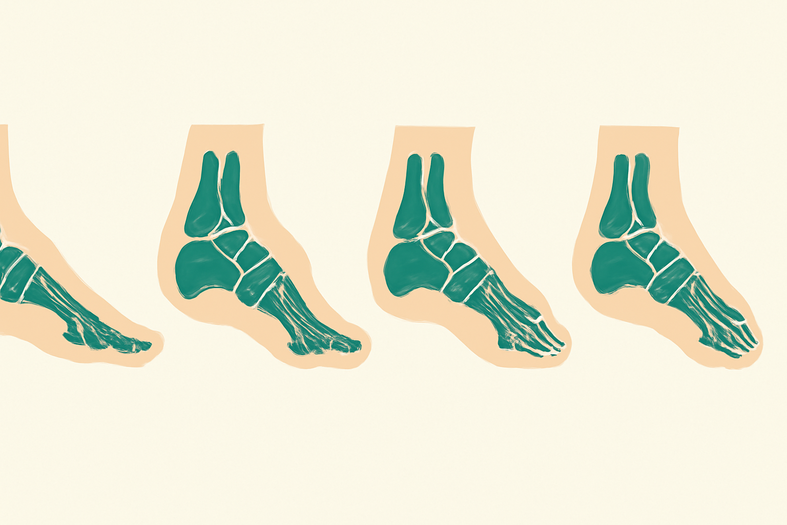 Infografía de los 4 grados de severidad del hallux valgus