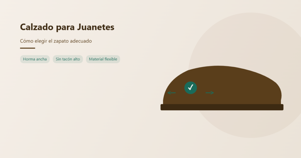 Ilustración sobre el calzado adecuado para personas con juanetes