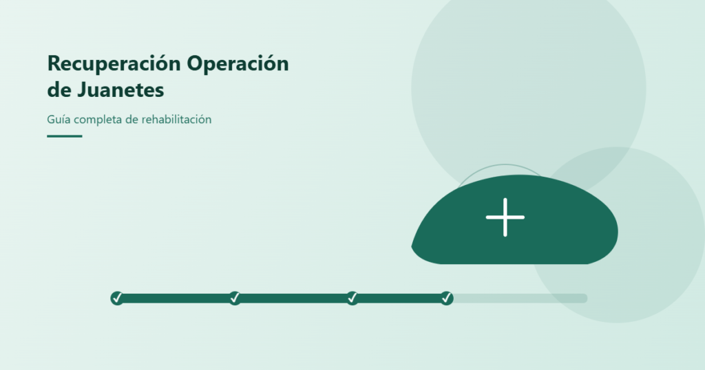 Ilustración sobre la recuperación después de una operación de juanetes